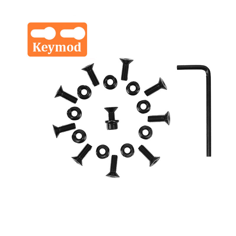 10 Sets KeyMod Screw and Nut Replacement Set for Keymod Rail Sections (10 x Screws and 10 x Nuts)