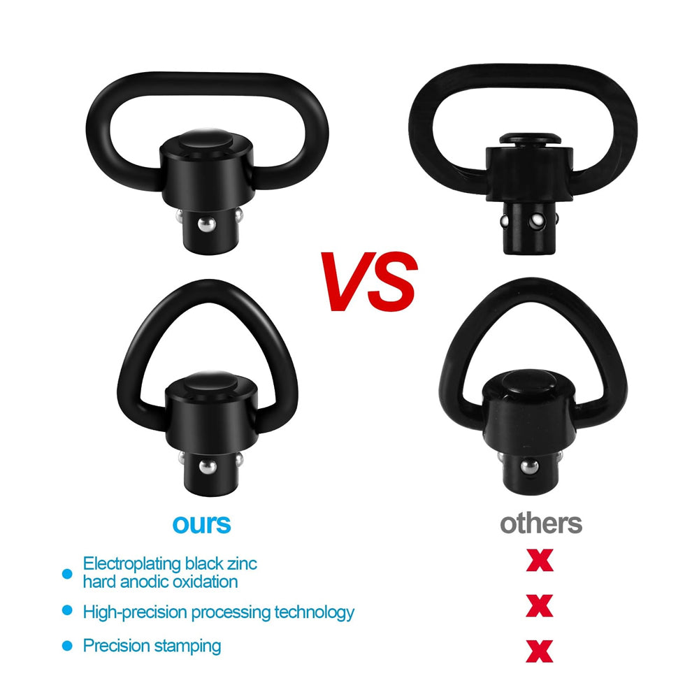 4 Pack QD Sling Swivels, Quick-Disconnect Push Button for Two Point and Traditional Sling Swivel Mount Set