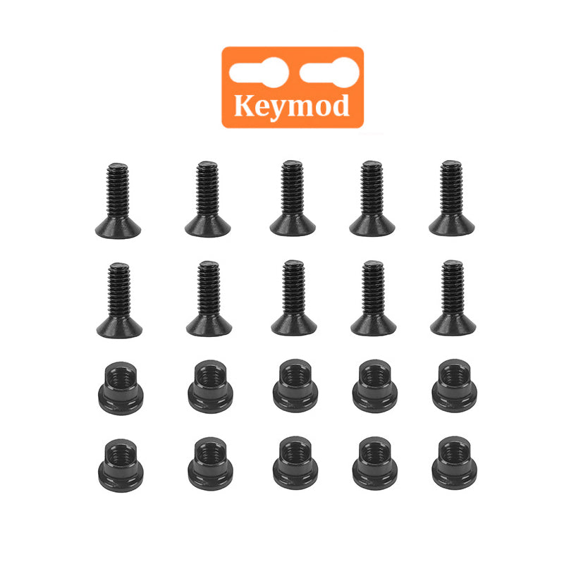 10 Sets KeyMod Screw and Nut Replacement Set for Keymod Rail Sections (10 x Screws and 10 x Nuts)