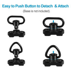 4 Pack QD Sling Swivels, Quick-Disconnect Push Button for Two Point and Traditional Sling Swivel Mount Set