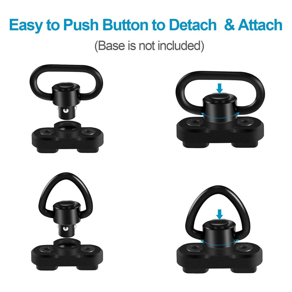 4 Pack QD Sling Swivels, Quick-Disconnect Push Button for Two Point and Traditional Sling Swivel Mount Set
