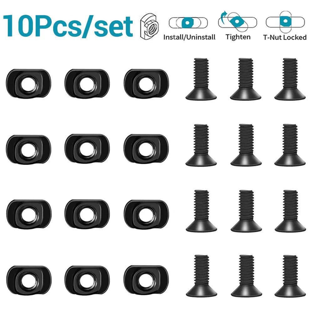 M-LOK Screw and Nut Replacement Set (10 Pack) – Steel T-Nut Hardware for MLOK Handguard
