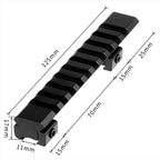 11mm Dovetail to 20mm Picatinny Rail Adapter - 11 Slot Scope Mount Riser for Red Dots & Optics