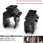 Universal Barrel Scope Mount – 21mm Picatinny Rail Adapter for 0.66"-1.18" Rifle Tubes (Pack of 1 / 2)