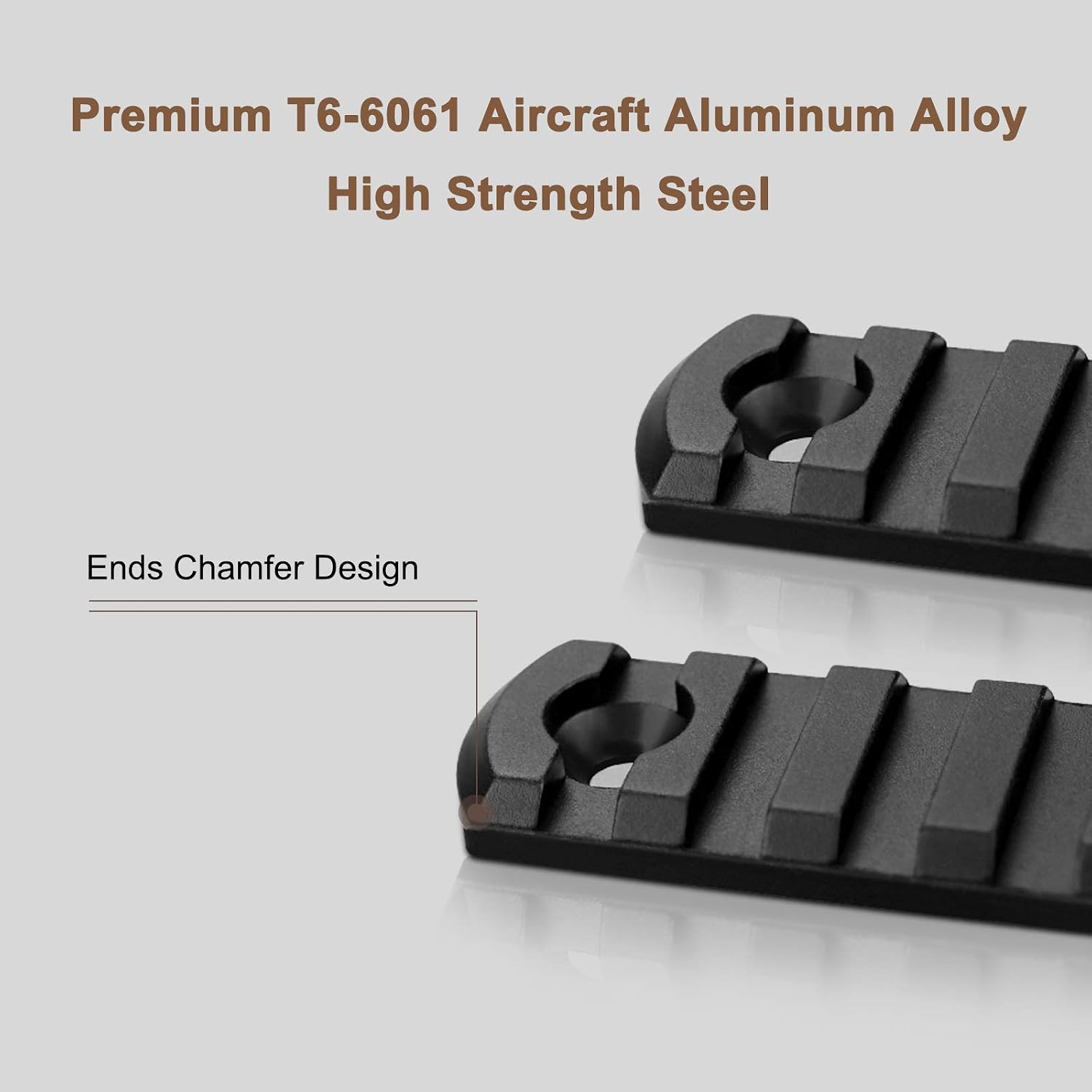 Picatinny Aluminum Rail Set – 3/5/7/9/11/13 Slots with T-Nuts, Screws & Wrench | M-LOK Compatible