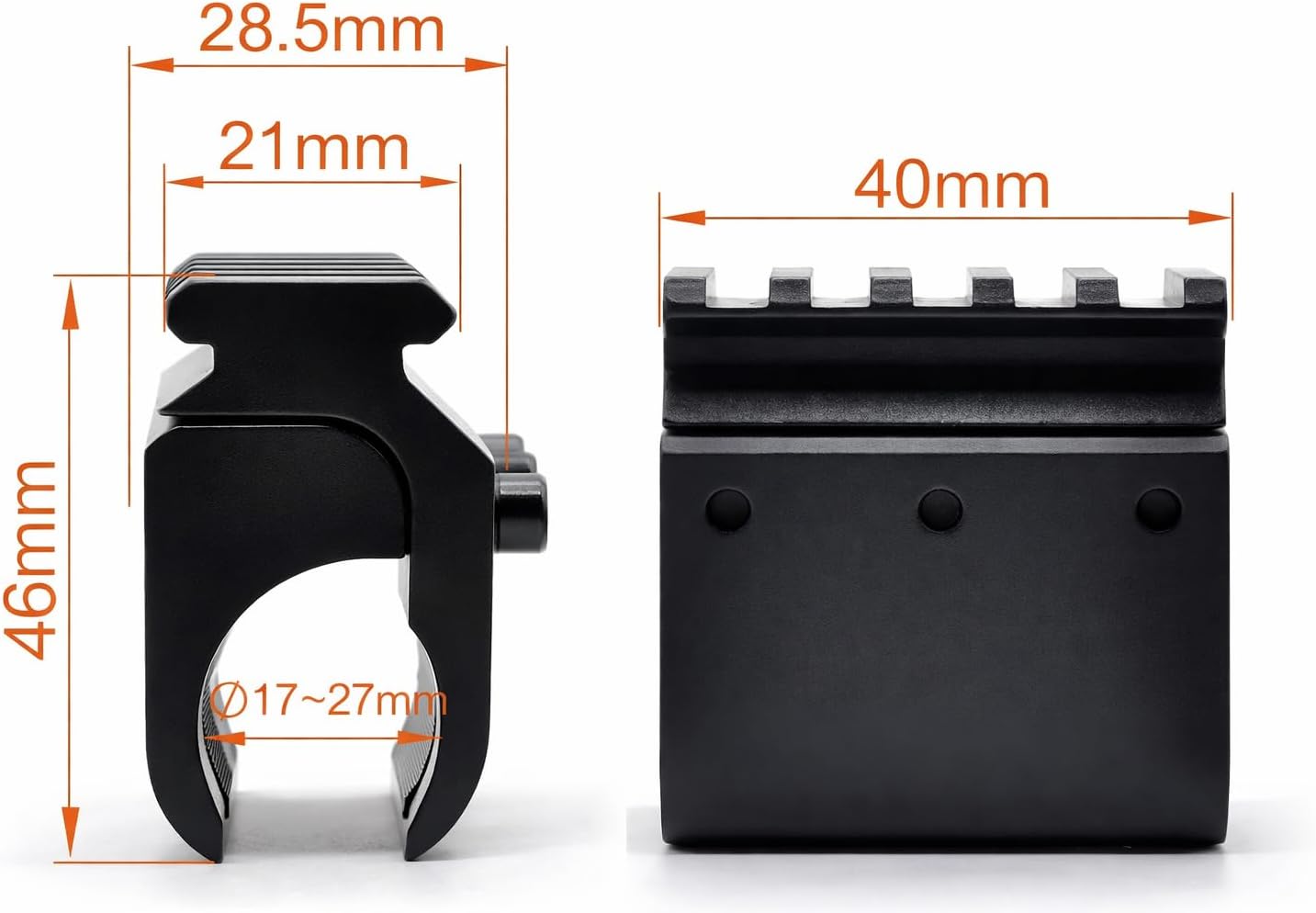 Universal Barrel Scope Mount – 21mm Picatinny Rail Adapter for 0.66"-1.18" Rifle Tubes (Pack of 1 / 2)