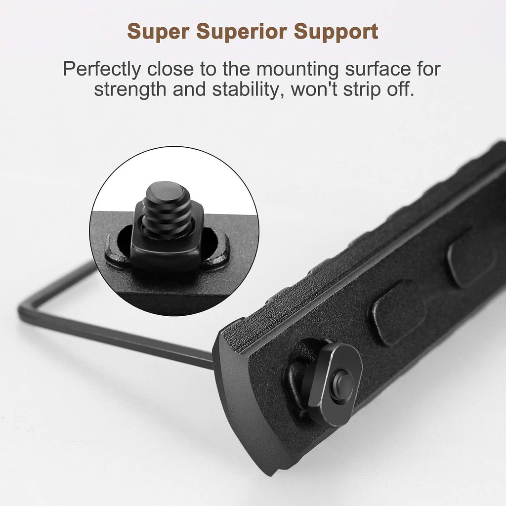 Picatinny Aluminum Rail Set – 3/5/7/9/11/13 Slots with T-Nuts, Screws & Wrench | M-LOK Compatible