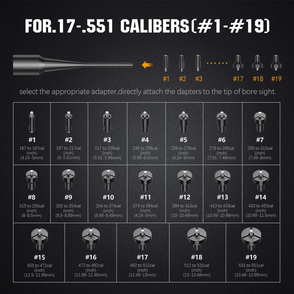 Hunting Optics Bore Sight Kit with 32 Adapters fit 0.17 to 12GA