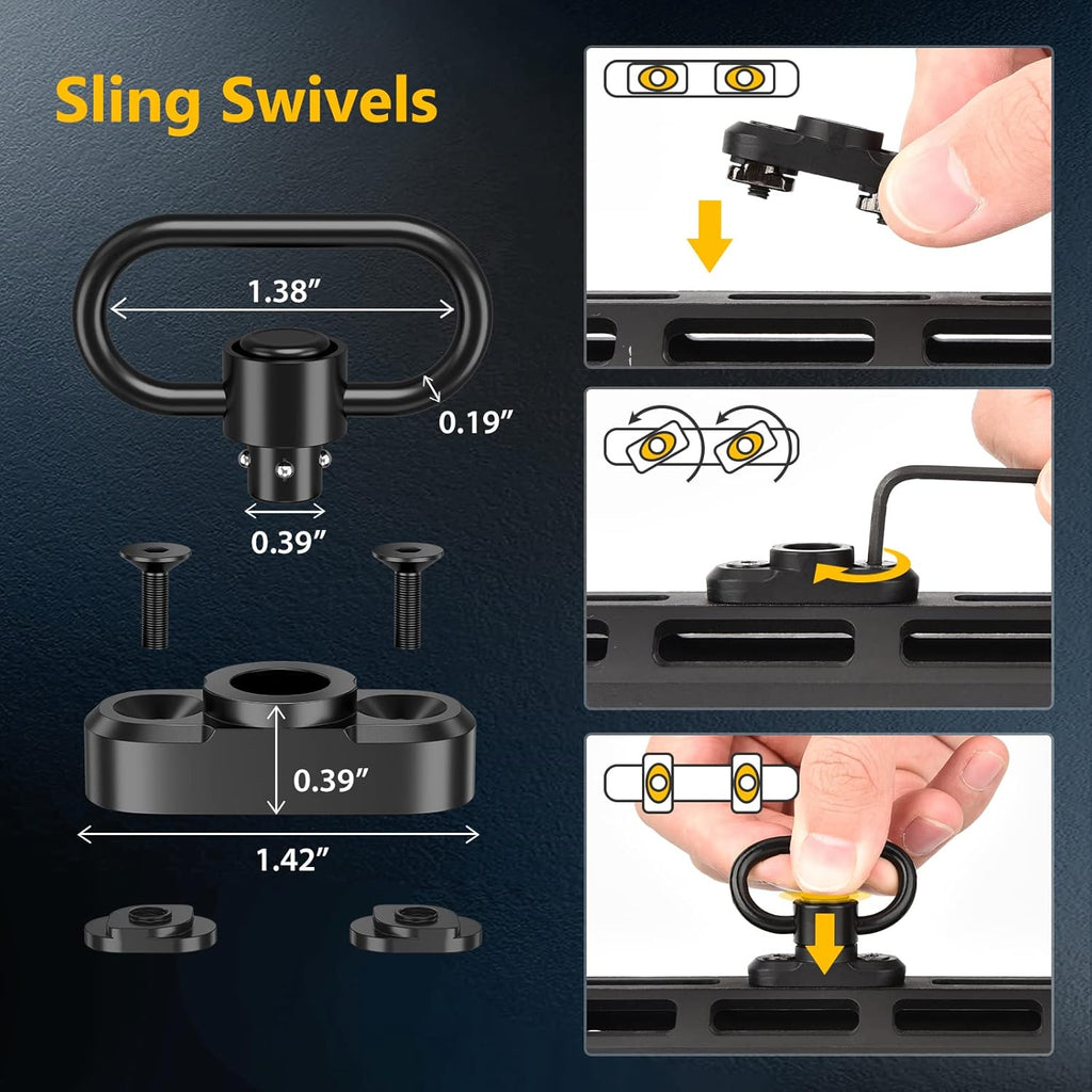 Two-Point Rifle Sling with M-LOK Swivels | Adjustable Nylon Gun Strap