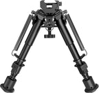 6"-9" Adjustable Rifle Bipod with Spring Return & Picatinny Adapter – Hardened Steel & Aluminum, 5-Position Legs