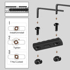 Picatinny Aluminum Rail Set – 3/5/7/9/11/13 Slots with T-Nuts, Screws & Wrench | M-LOK Compatible