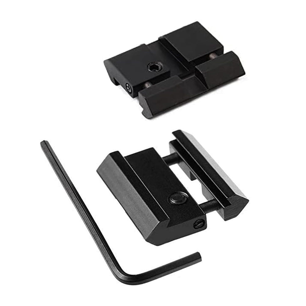 2Pcs Low Profile 3/8" /11MM to 7/8" /20MM Dovetail to Picatinny Weaver Rail Adapter Snap-in Rail Adaptor for Rifle Scope