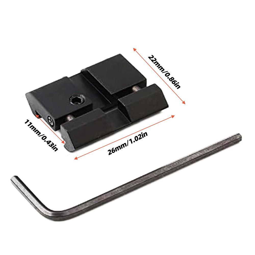 2Pcs Low Profile 3/8" /11MM to 7/8" /20MM Dovetail to Picatinny Weaver Rail Adapter Snap-in Rail Adaptor for Rifle Scope
