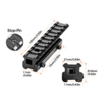 11mm Dovetail to 21mm Picatinny Rail Adapter Mount | 9-Slot, 0.82" Riser, 3.94" Length