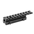 11mm Dovetail to 21mm Picatinny Rail Adapter Mount | 9-Slot, 0.82" Riser, 3.94" Length