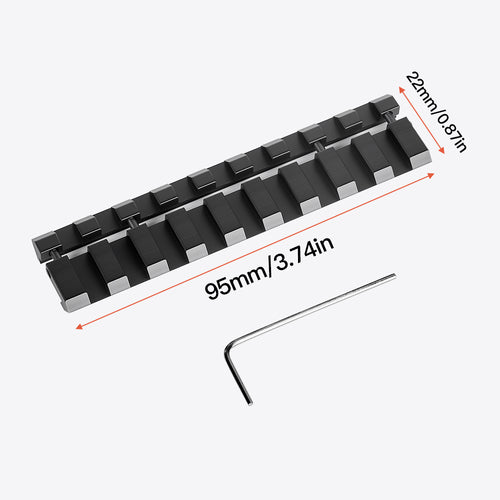 11mm Dovetail to 20mm Picatinny Adapter, Non-Riser Clip, 4/9 Slots Design