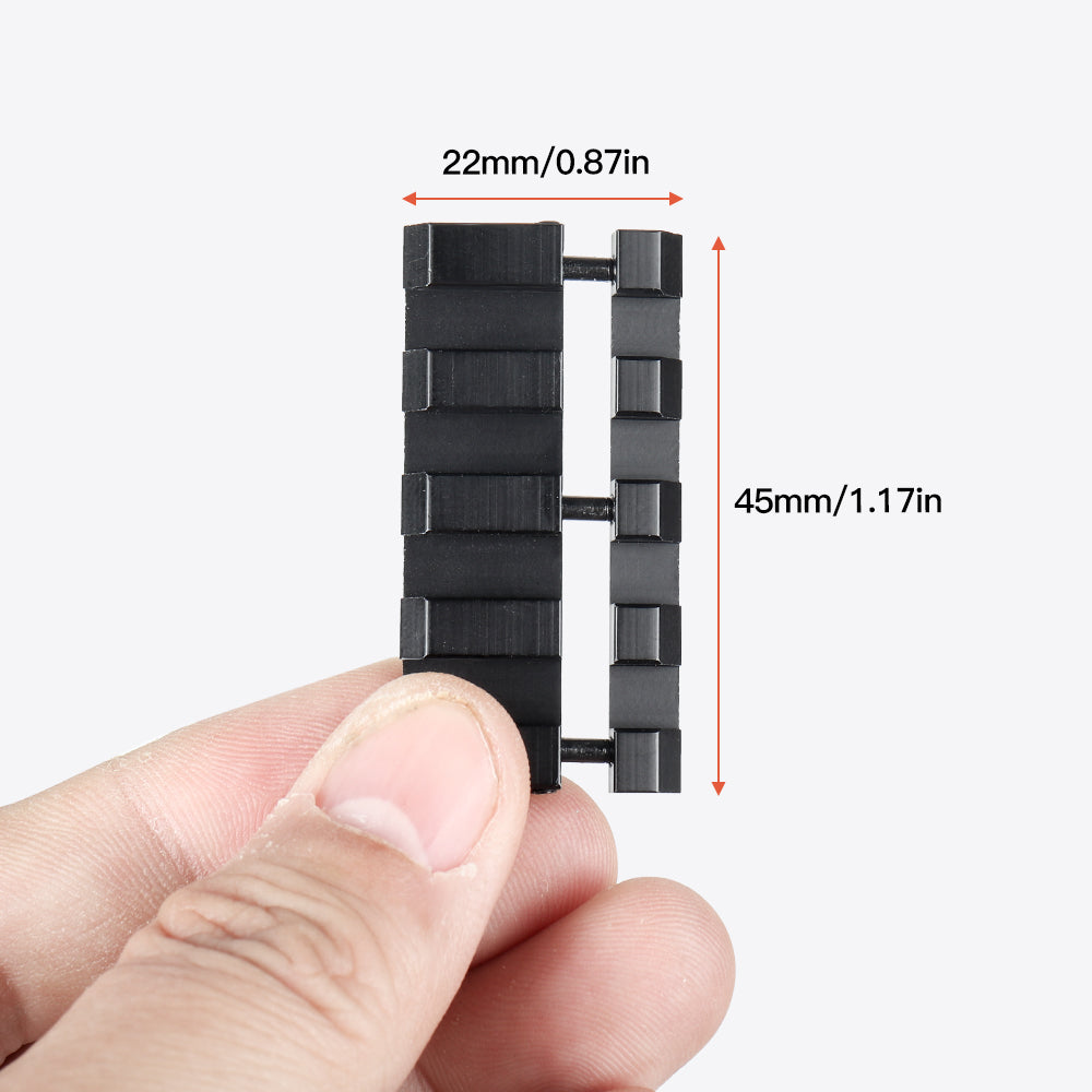 11mm Dovetail to 20mm Picatinny Adapter, Non-Riser Clip, 4/9 Slots Design