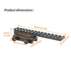 ACEXIER Tactical Extened High Riser Base Flat Top 145mm 14 Slots for 20mm P.ICA-tinny Rail Mount Hunting