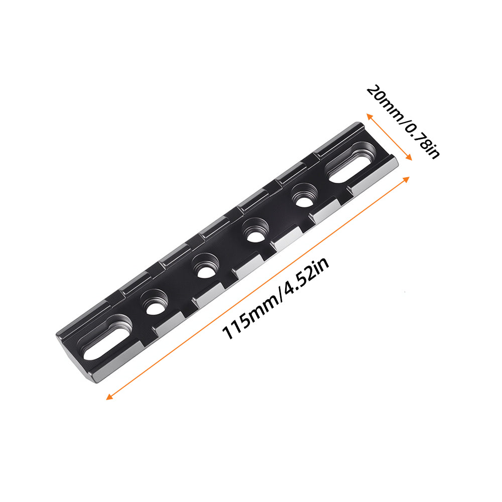 FRSF 6 Slots 20mm M-lok Rail Mount,  Scope Flashlight Laser Base Mount, Flat Bottom Aluminum Rail