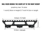 Picatinny Riser 1 inch Rail Riser Mount 5.7 inches Length Black