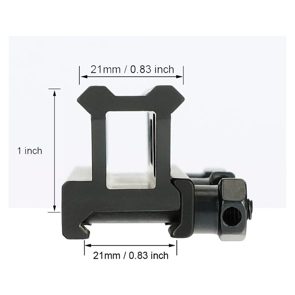 Picatinny Riser 1 inch Rail Riser Mount 5.7 inches Length Black