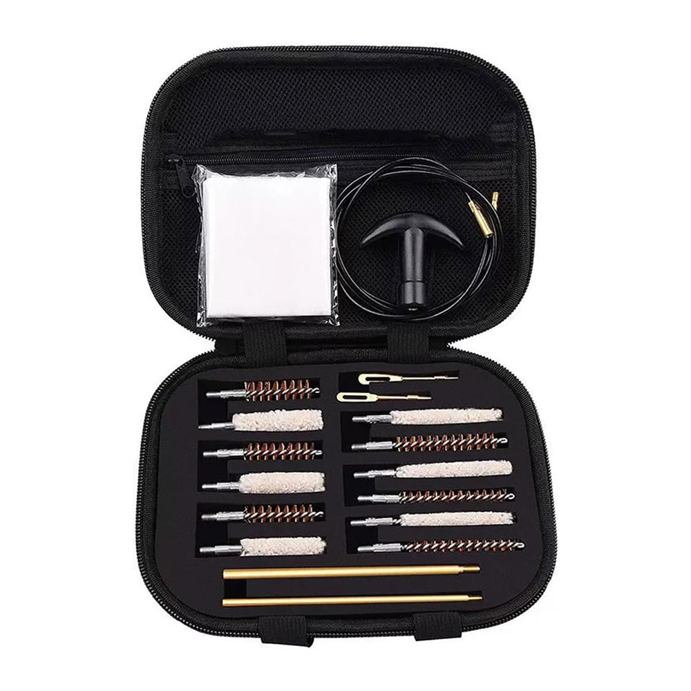 General Pistol Cleaning Kit, 22cal Air Tube Cleaning Kit, 22, 357, 38, 9mm, 40, 45 Caliber Pistol Cleaning Kits, Equipped with Brass Serrated Adapter and Nylon Flexible Cable, Packed in A Storage Box