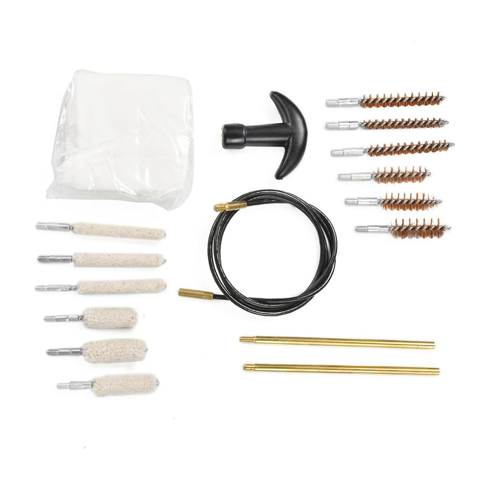 General Pistol Cleaning Kit, 22cal Air Tube Cleaning Kit, 22, 357, 38, 9mm, 40, 45 Caliber Pistol Cleaning Kits, Equipped with Brass Serrated Adapter and Nylon Flexible Cable, Packed in A Storage Box
