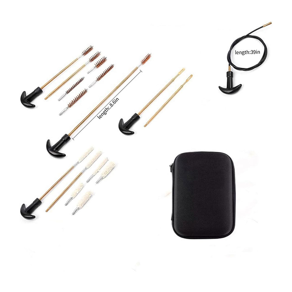 General Pistol Cleaning Kit, 22cal Air Tube Cleaning Kit, 22, 357, 38, 9mm, 40, 45 Caliber Pistol Cleaning Kits, Equipped with Brass Serrated Adapter and Nylon Flexible Cable, Packed in A Storage Box