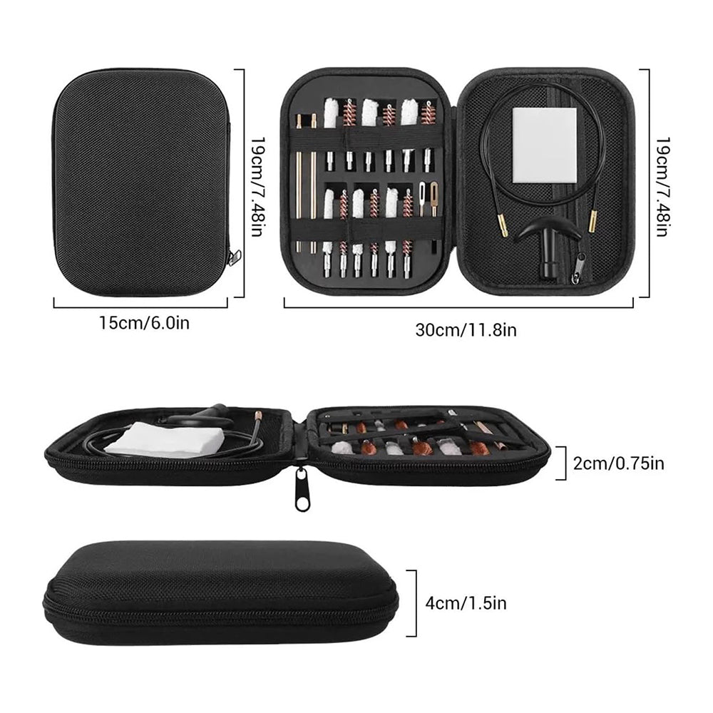 General Pistol Cleaning Kit, 22cal Air Tube Cleaning Kit, 22, 357, 38, 9mm, 40, 45 Caliber Pistol Cleaning Kits, Equipped with Brass Serrated Adapter and Nylon Flexible Cable, Packed in A Storage Box