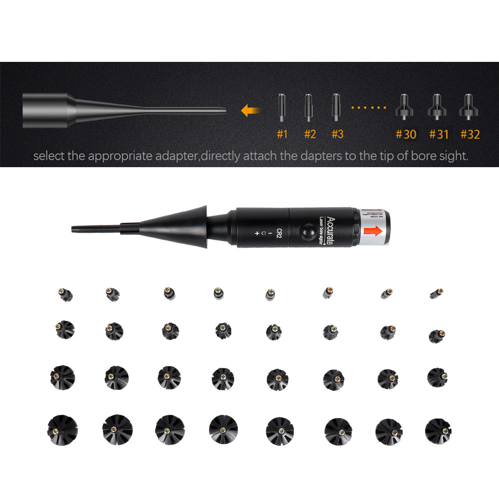 Hunting Optics Bore Sight Kit with 32 Adapters fit 0.17 to 12GA