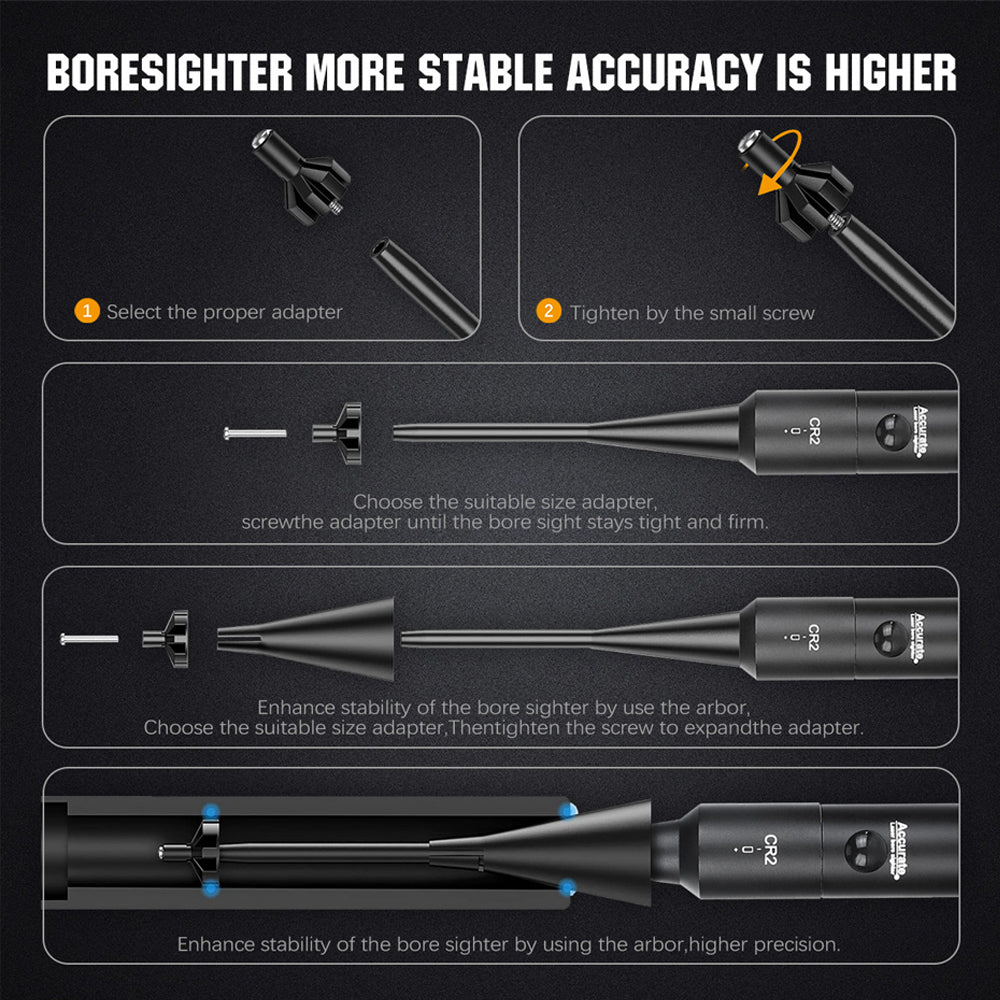 Hunting Optics Bore Sight Kit with 32 Adapters fit 0.17 to 12GA
