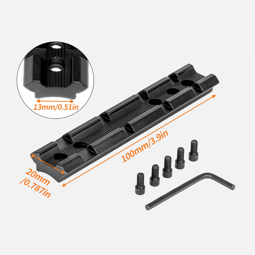 Curved Bottom Low Profile Top Rail Picatinny/Weaver Rail Mount Bases，for Red Dots Mounting Scopes Optics Scope (Black, Dovetail to Weaver Rail Converter)