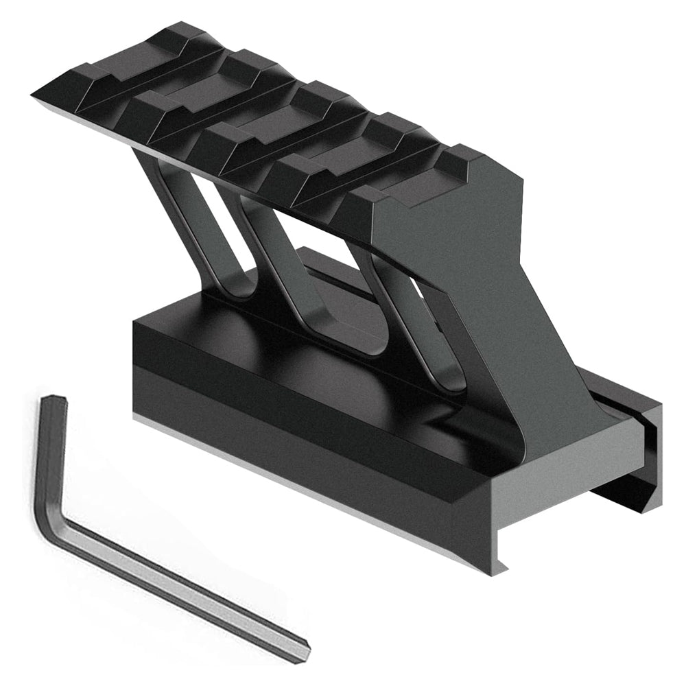 4 Slot Picatinny Riser Mount 1" inch High Profile 45 Degree Angled Forward Extending for Micro Reflex Sight Red Dot Scope