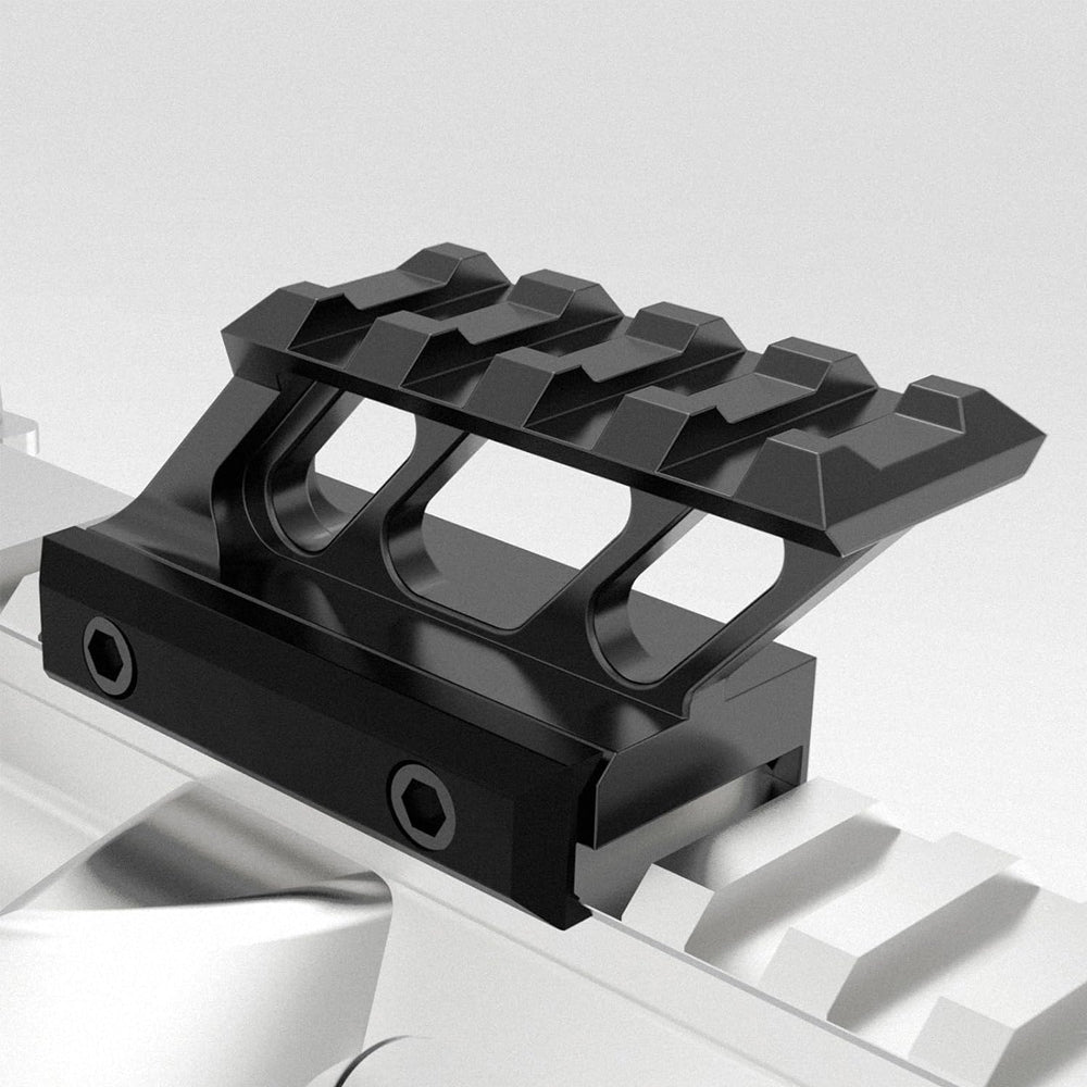 4 Slot Picatinny Riser Mount 1" inch High Profile 45 Degree Angled Forward Extending for Micro Reflex Sight Red Dot Scope