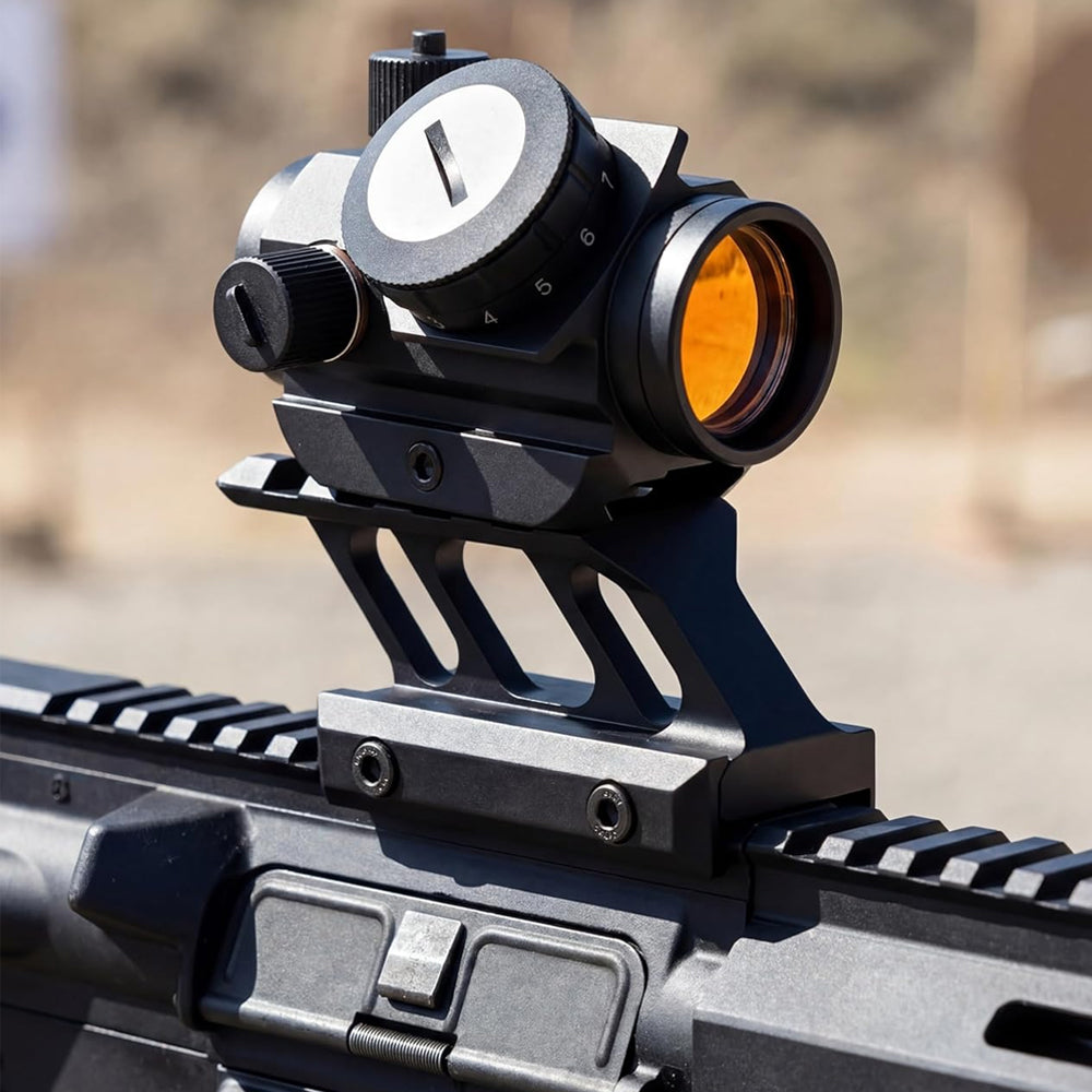 4 Slot Picatinny Riser Mount 1" inch High Profile 45 Degree Angled Forward Extending for Micro Reflex Sight Red Dot Scope