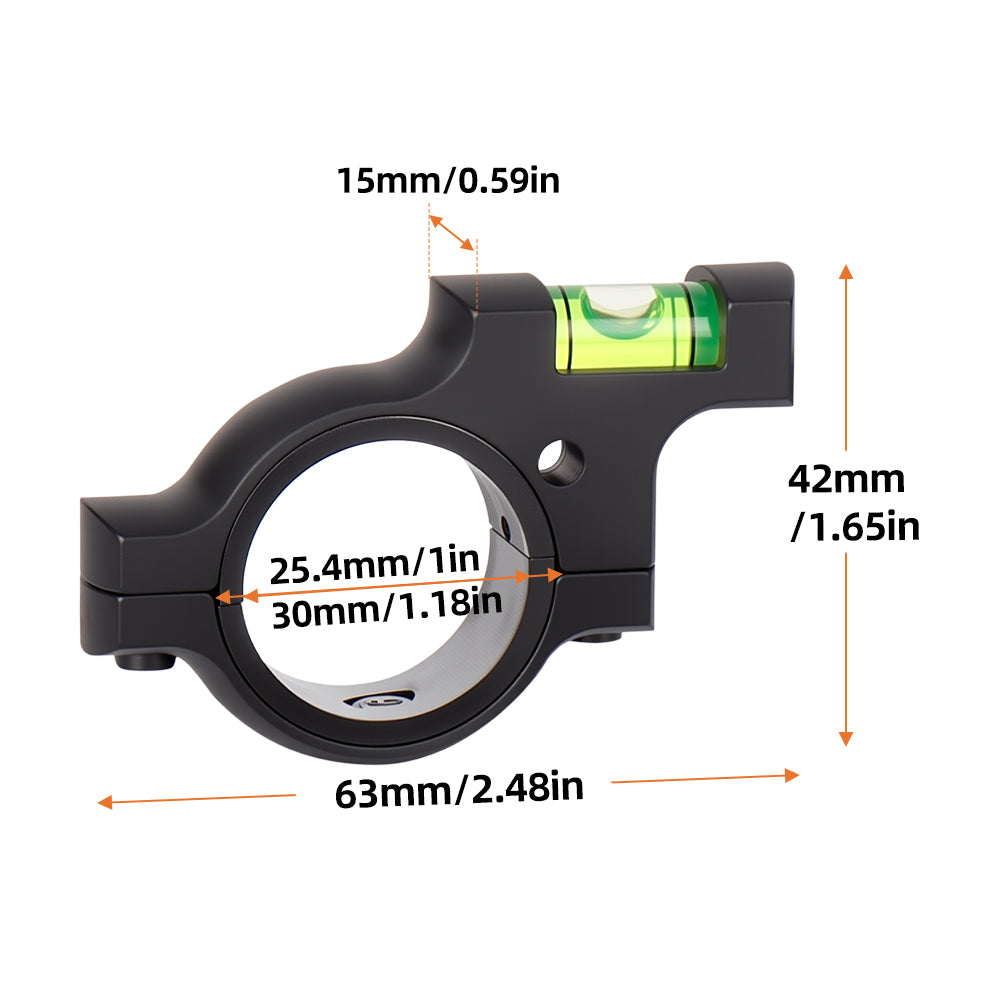 Precision Scope Leveling Kit, Includes 30mm Smooth Alloy Scope Bubble Level Indicator (Anti-Cant) and 1" Ring Reducer, for Precision Shooting, Competition and Hunting