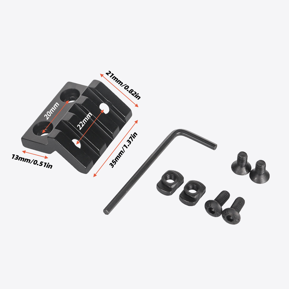 45 Degree Offset Rail Mount for M-Rails, 3 Slots 5 Slots Offset Light/Optic Picatinny Rail Mount fit for Mlock