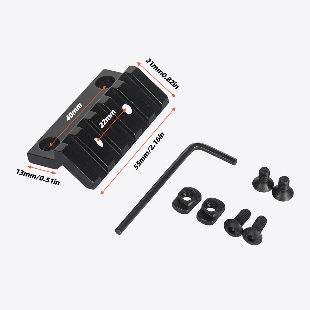 45 Degree Offset Rail Mount for M-Rails, 3 Slots 5 Slots Offset Light/Optic Picatinny Rail Mount fit for Mlock