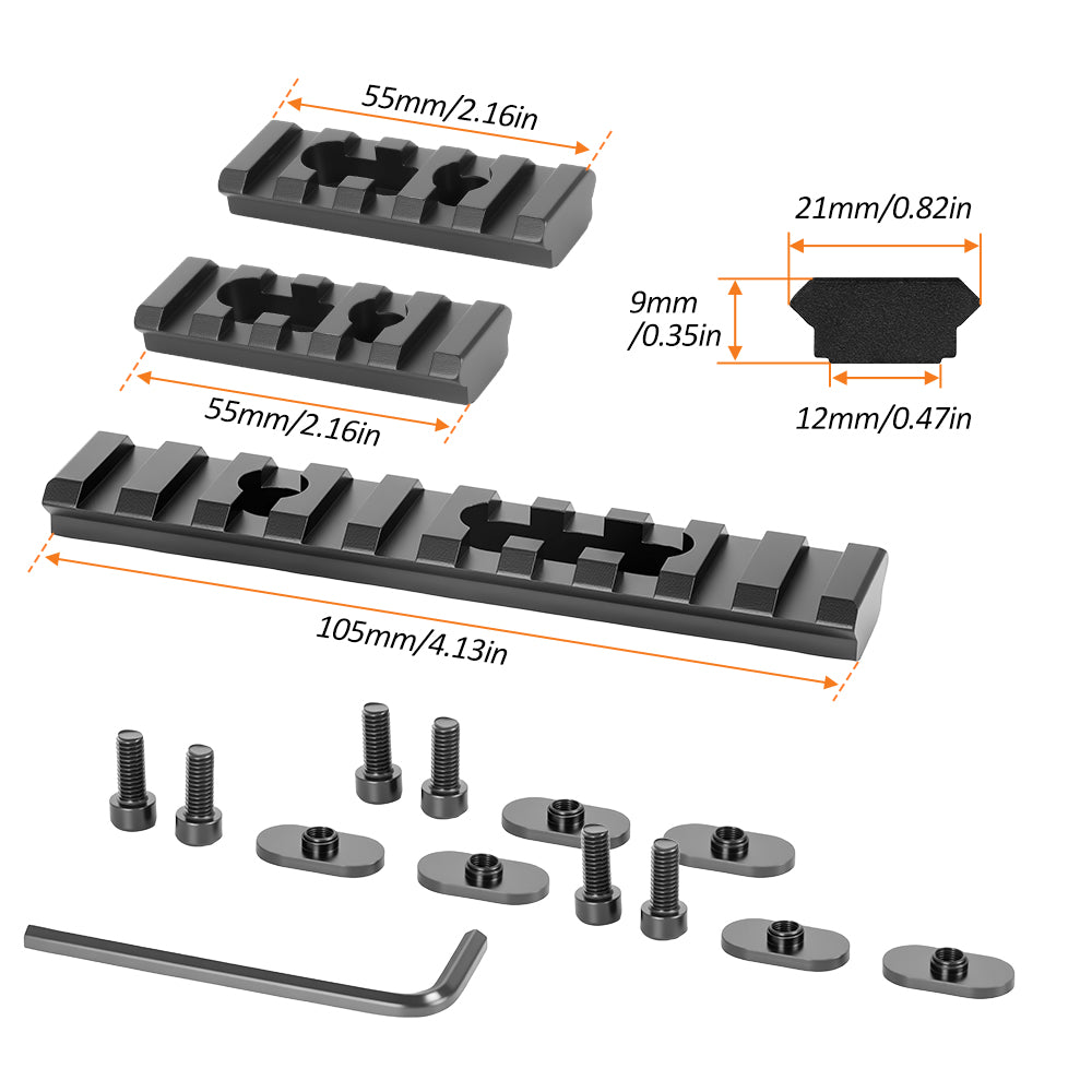 Aluminum Slotted Made Picatinny Section Kit Set for MOE Hand Guards Tactical