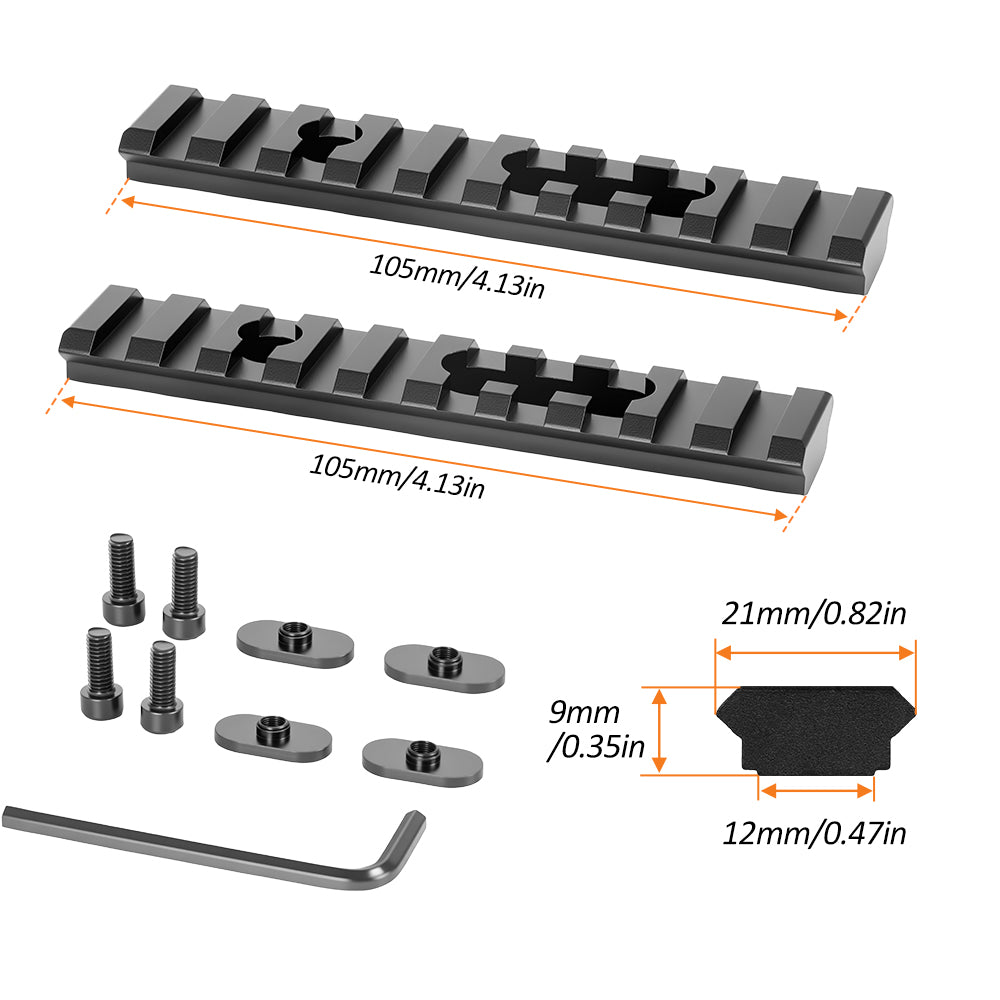 Aluminum Slotted Made Picatinny Section Kit Set for MOE Hand Guards Tactical（10slot）