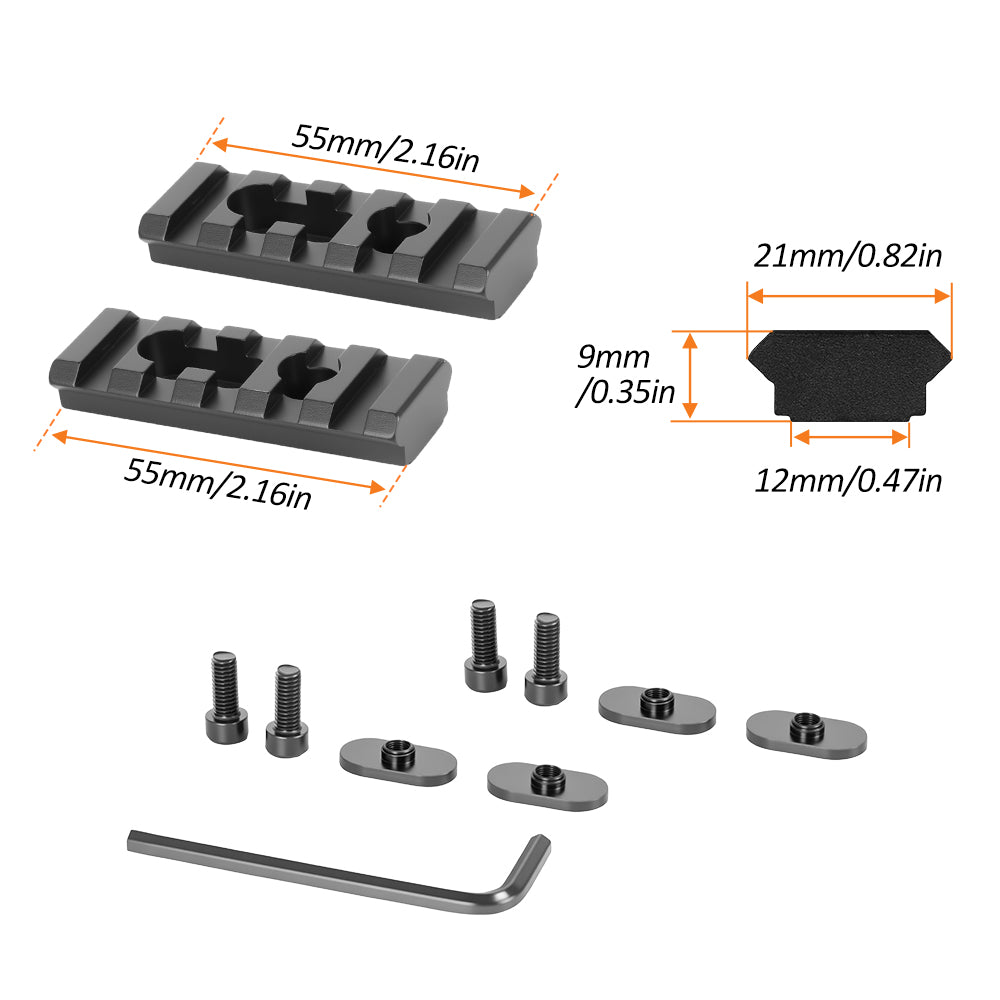 Aluminum Slotted Made Picatinny Section Kit Set for MOE Hand Guards Tactical（5slot）