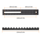 5.31 Inch Long 13 Slot Aluminum Adjustable Pitch Slotted Made Picatinny Rail with 2 T-Nuts & Screws 2 Wrench for Mlok Compatible (2-Pack)