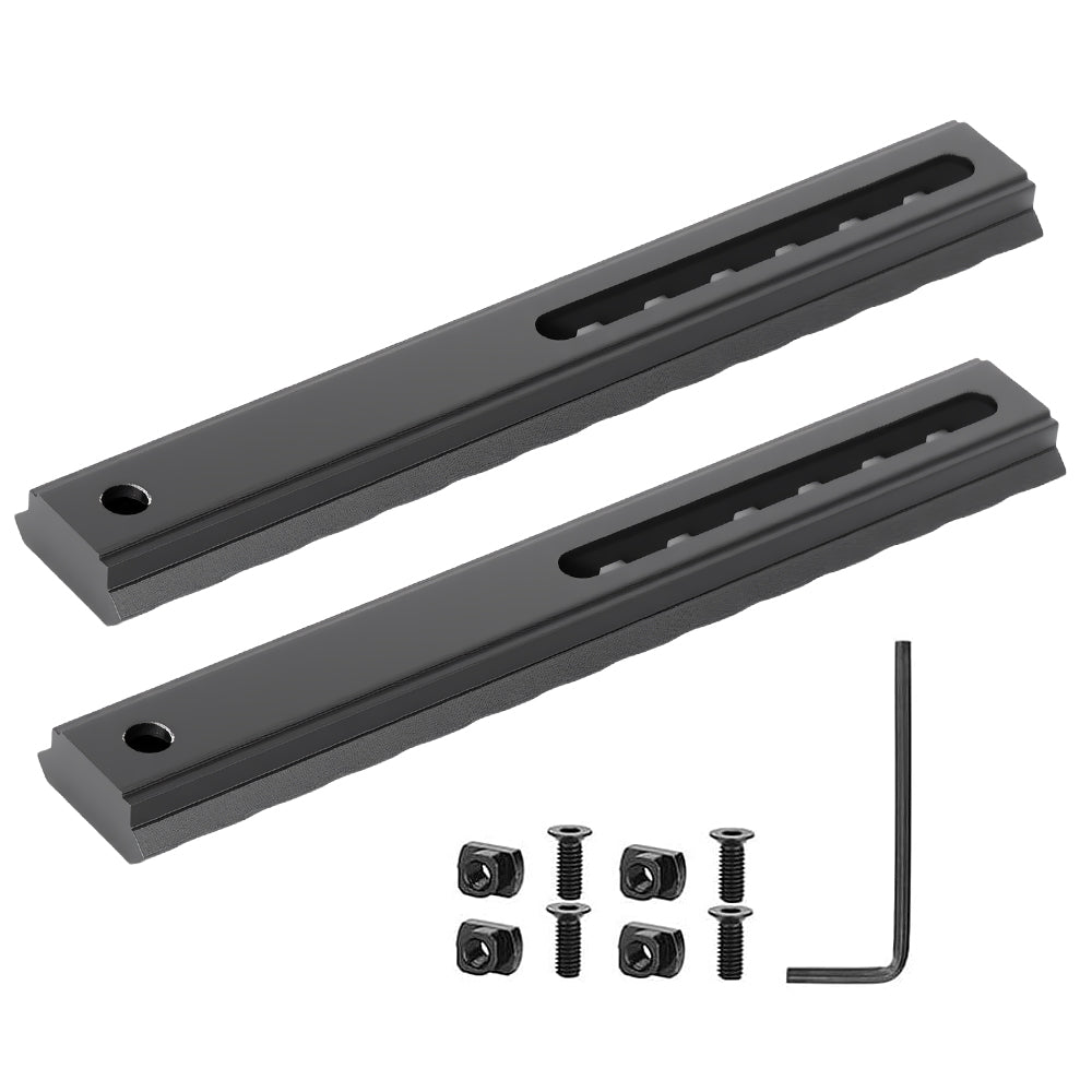 5.31 Inch Long 13 Slot Aluminum Adjustable Pitch Slotted Made Picatinny Rail with 2 T-Nuts & Screws 2 Wrench for Mlok Compatible (2-Pack)