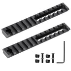 5.31 Inch Long 13 Slot Aluminum Adjustable Pitch Slotted Made Picatinny Rail with 2 T-Nuts & Screws 2 Wrench for Mlok Compatible (2-Pack)