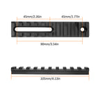 4.13 Inch Long 10 Slot Aluminum Adjustable Pitch Slotted Made Picatinny Rail with 2 T-Nuts & Screws 2 Wrench for Mlok Compatible (2-Pack)