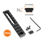 4.13 Inch Long 10 Slot Aluminum Adjustable Pitch Slotted Made Picatinny Rail with 2 T-Nuts & Screws 2 Wrench for Mlok Compatible (2-Pack)