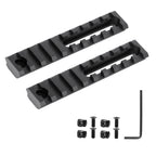 4.13 Inch Long 10 Slot Aluminum Adjustable Pitch Slotted Made Picatinny Rail with 2 T-Nuts & Screws 2 Wrench for Mlok Compatible (2-Pack)