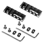 2.16 Inch Long 5 Slot Aluminum Adjustable Pitch Slotted Made Picatinny Rail with 2 T-Nuts & Screws 2 Wrench for Mlok Compatible (2-Pack)