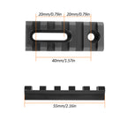 2.16 Inch Long 5 Slot Aluminum Adjustable Pitch Slotted Made Picatinny Rail with 2 T-Nuts & Screws 2 Wrench for Mlok Compatible (2-Pack)