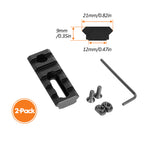 2.16 Inch Long 5 Slot Aluminum Adjustable Pitch Slotted Made Picatinny Rail with 2 T-Nuts & Screws 2 Wrench for Mlok Compatible (2-Pack)